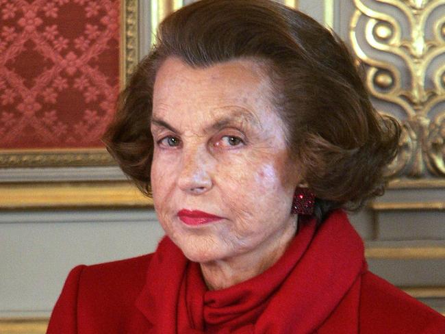 Liliane Bettencourt at the Elysee Palace in Paris. Picture: Patrick Kovarik