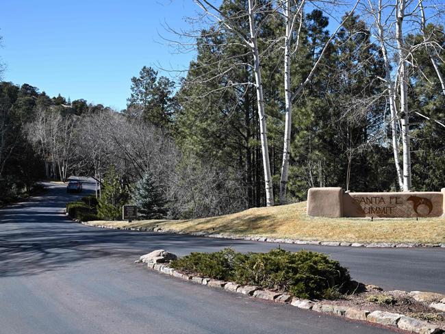 A general view of the entrance to the Santa Fe Summit neighbourhood where Hackman lived. Picture: Ronaldo Schemidt/AFP