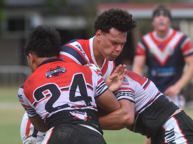 Kirwan State High School hosts St Patrick's College, Mackay, in round 1 of the 2025 Aaron Payne Cup. Picture: Evan Morgan