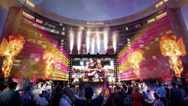 A render of Fan Land at the Queen's Wharf precinct.