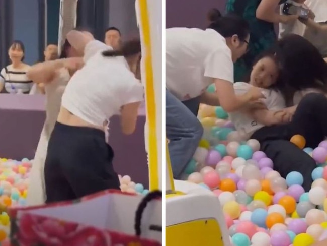 Two women were seen fighting in a ball pit. Picture: Jam Press