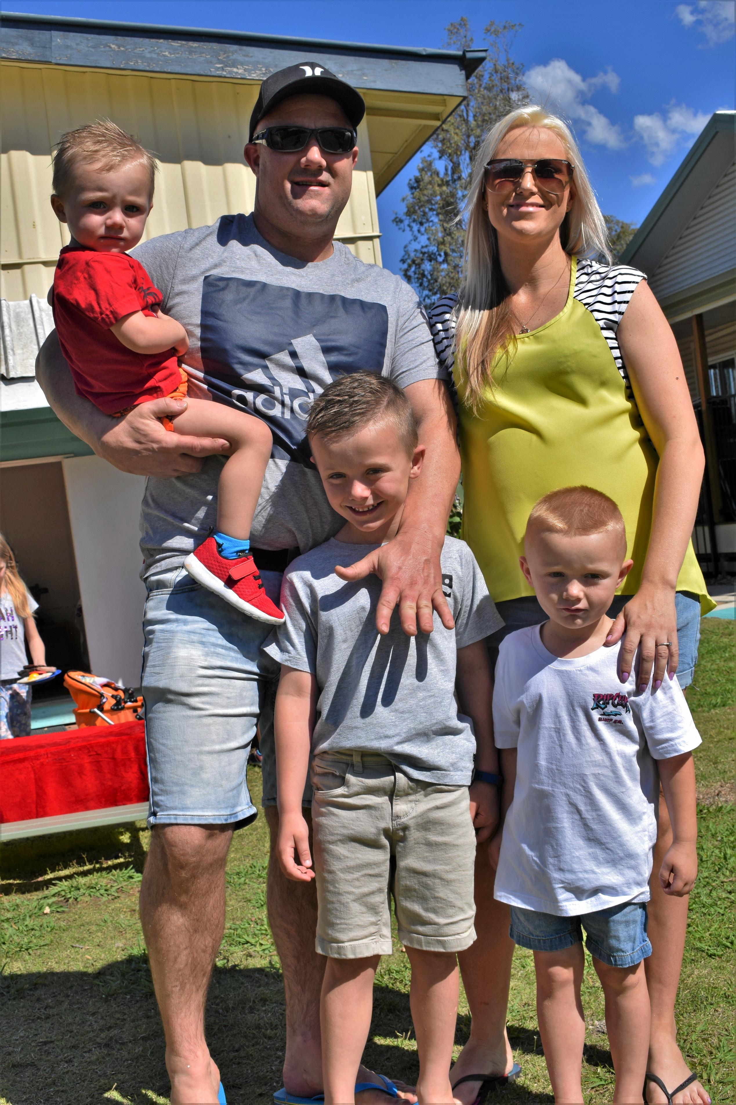 Noah and Travis Nelson, Peta Alexander, Jax and Kai Nelson. Picture: Emily Bradfield