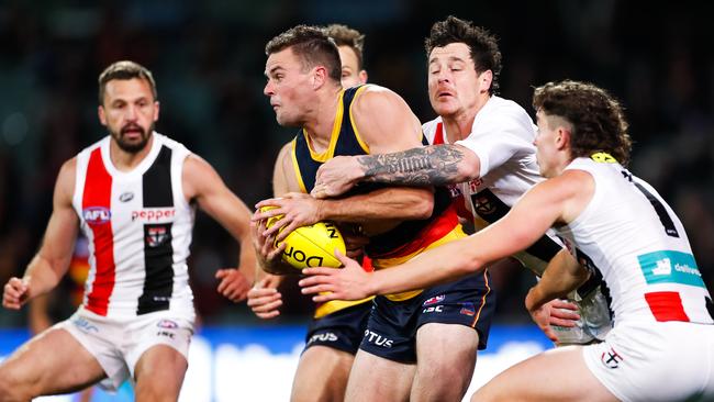 The next time Adelaide plays St Kilda, Brad Crouch will be in Saints colours. Picture: Daniel Kalisz/Getty Images