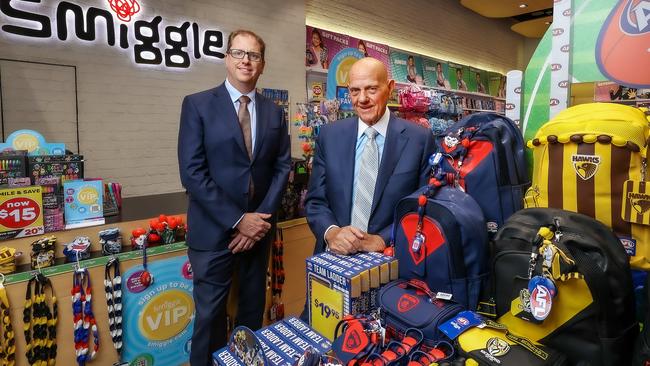 Premier Investments chief executive Richard Murray and chairman Solomon Lew at one of their Smiggle stores Picture: Ian Currie