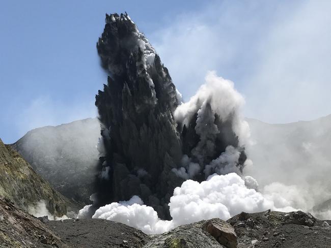 Photos taken of the eruption at 2.12pm by John Cozad. White Island Volcano erupted at 2.11pm, claiming the life of John’s son, Chris Cozad. Supplied by the family.