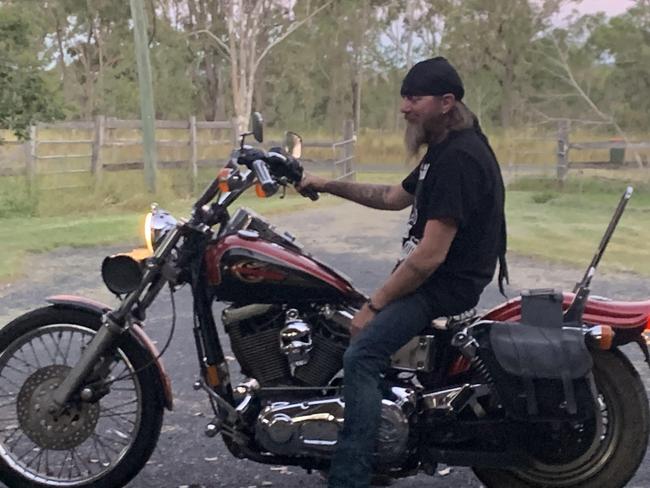 Clayton Rose on his beloved Harley Davidson.