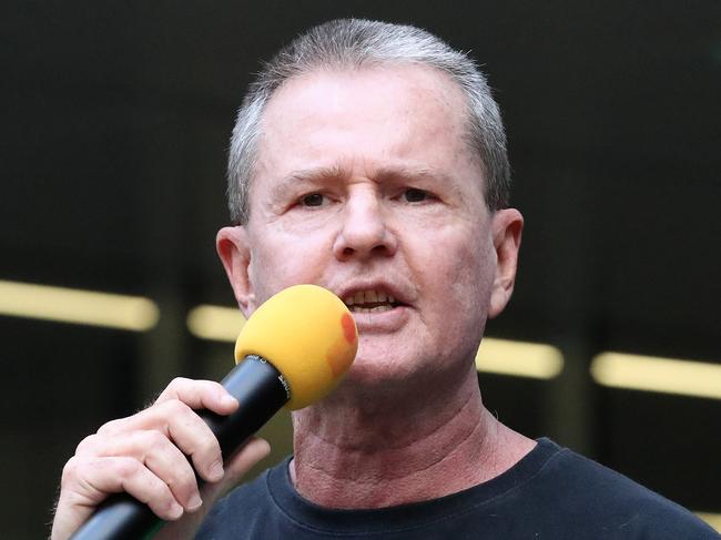 CFMEU QLD Boss Michael Ravbar, CFMEU protest march against the Cross River Rail project, Brisbane. Picture: Liam Kidston