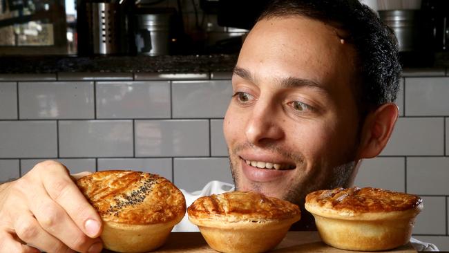 Donny Tiani from Butterfingers in North Adelaide — the humble pie has been taken to a new level of deliciousness. Picture: Calum Robertson