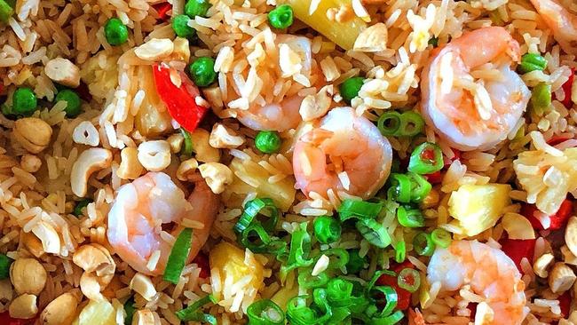 Thai pineapple fried rice recipe close up