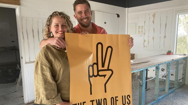 Bec Edmonds and Trent Kirkwood are opening their new cafe The Two of Us after being forced to shut their popular Kandanga Kitchen during the height of Covid in 2020.