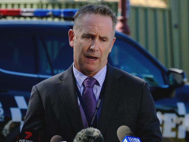 Detective Inspector Chris Murray is calling on members of the public to assist police in their search for the offenders. Picture: NCA NewsWire / Luis Ascui