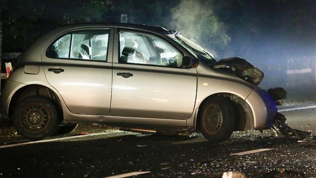 Two men, a driver aged 61 and his passenger, 39, were freed from the Nissan Micra.