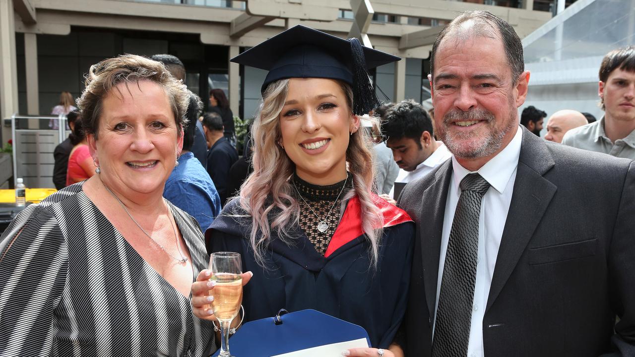 Deakin graduation: Leanne, Jessica and Richard Goodwin