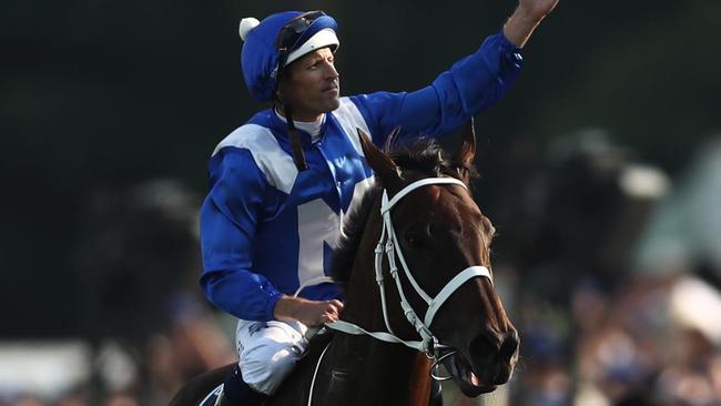 Hugh Bowman admits he hasn’t watched many replays of Winx’s big wins. Picture: Getty Images