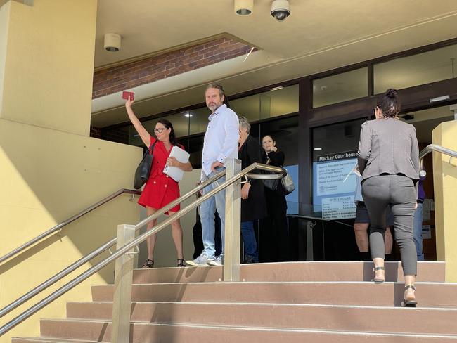 Heidi Ward supporting Ms Polsoni at Mackay courthouse. Photo: Fergus Gregg