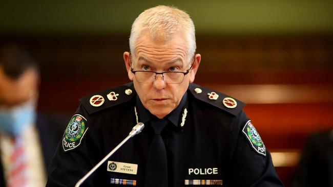 State Covid coordinator and Police Commissioner Grant Stevens. Picture: NCA NewsWire / Kelly Barnes