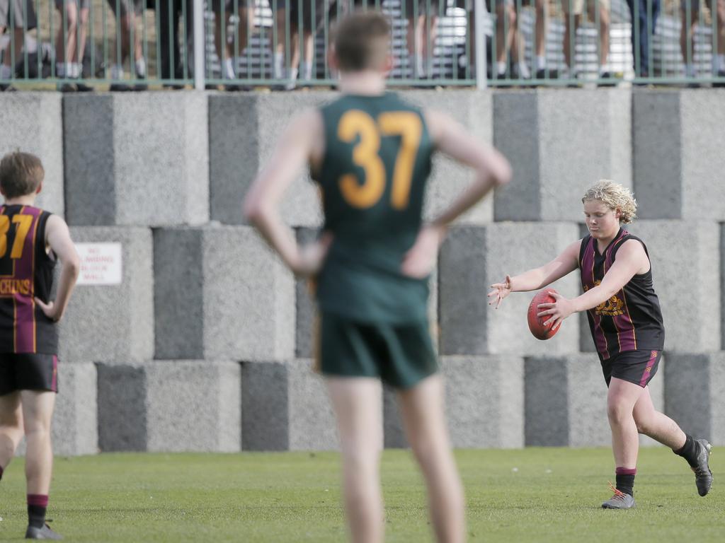 Hutchins 2nd XVIII versus St Patricks in the Sports Association of Independent Schools Australian Rules grand final. Picture. PATRICK GEE