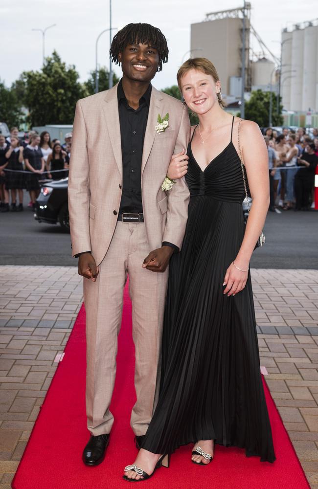 Bubsie Mpofu and Abigail Crocker at Toowoomba Grammar School formal at Rumours International, Wednesday, November 15, 2023. Picture: Kevin Farmer