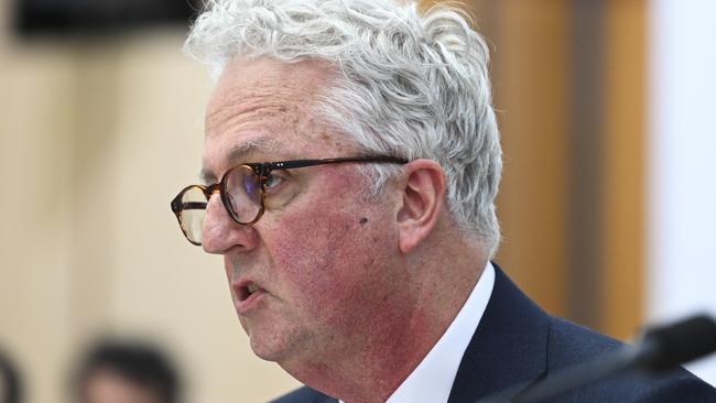 University of Sydney vice-chancellor Mark Scott at the inquiry in Canberra. Picture: NewsWire / Martin Ollman