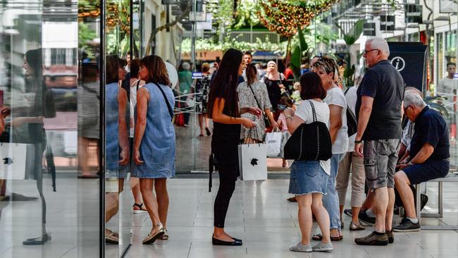 Customers packed suburban shopping centres including Burnside Village on Boxing Day last year. Picture: AAP / Morgan Sette