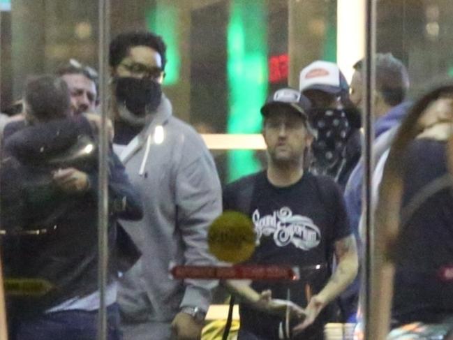 Dave Grohl, Pat Smear, Chris Shiflett Rami Jaffee as well as Samantha Sidley and the Foo Fighters’ crew arrived back in LA from Bogota, Colombia one day after the sudden death of drummer Taylor Hawkins. Picture: AB / BACKGRID