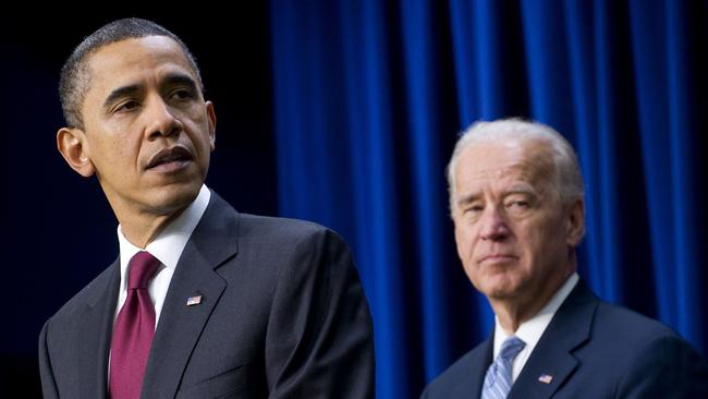 US President Barack Obama speaks as Vice President Joe Biden looks on at a press conference in 2010.