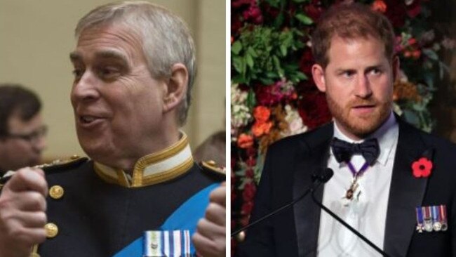 Prince Harry was forced to hand back his military honours and patronages when he stopped working as a senior royal. Pictures: Niklas Halle’n/WPA Pool/Getty Images; Theo Wargo/Getty Images