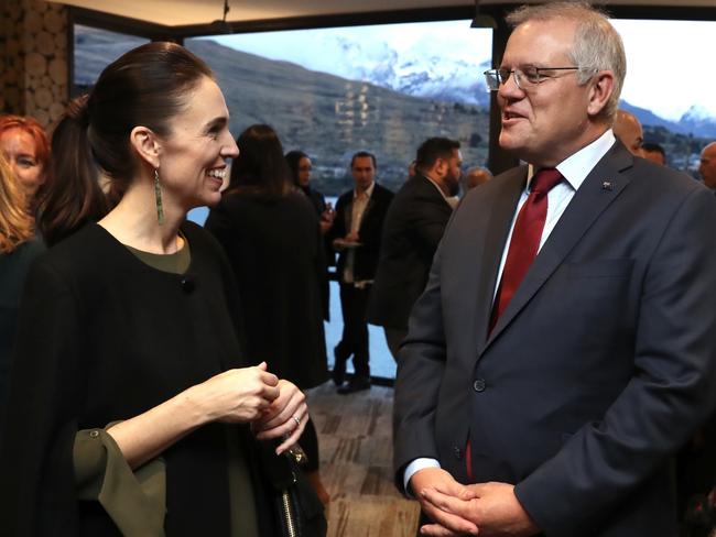 Jacinda Ardern and Scott Morrison. Picture: Adam Taylor