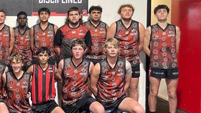 Tyson, far right, was the captain of the Jervois Football Club. Picture: Supplied