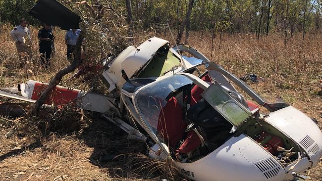 Three men survived the helicopter crash in Kakadu. Picture: NT Police