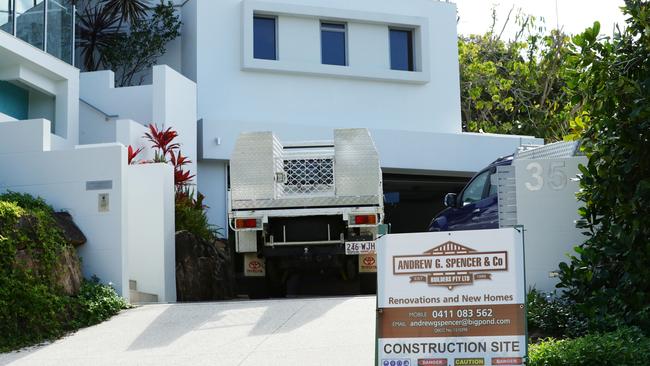 Tradies at Karl Stefanovic's beachside getaway at Sunshine Beach.