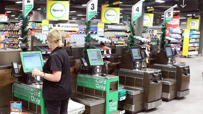 The self-serve checkout section had been completed ahead of the launch. Picture: AAP Image/Richard Gosling