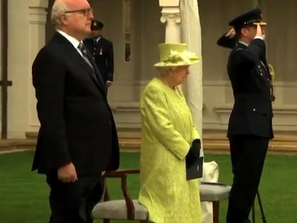 When the Queen arrived at Runnymede she was greeted by Australia’s High Commissioner to the UK, George Brandis. Picture: Supplied