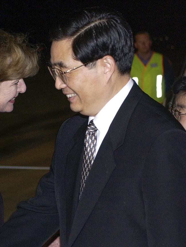 Former Chinese president Hu Jintao in Canberra in 2003.