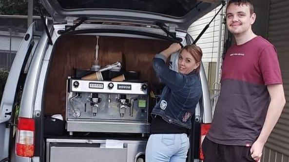 Karlie Cassidy with her coffee van delivered free coffees and sandwiches to fire fighters during the 2019 bushfires.