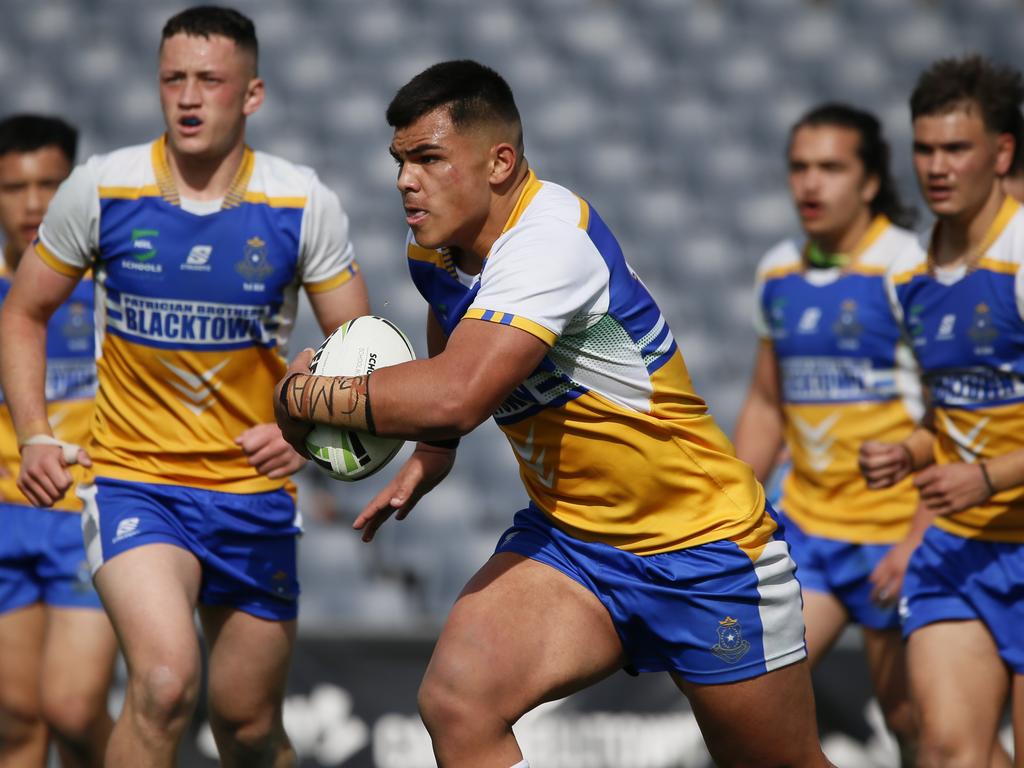 Jacob Halangahu Peter Mulholland Cup grand final Patrician Brothers Blacktown v Endeavour Sports High. Wednesday, August 28 Campbelltown Stadium Picture: Warren Gannon Photography