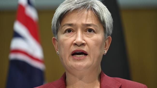 CANBERRA, AUSTRALIA, NewsWire Photos. MARCH 20, 2024: Minister for Foreign Affairs Penny Wong holds a press conference at Parliament House in Canberra. Picture: NCA NewsWire / Martin Ollman