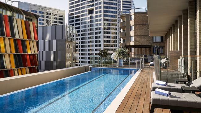 Pool at Crowne Plaza Darling Harbour in Sydney.