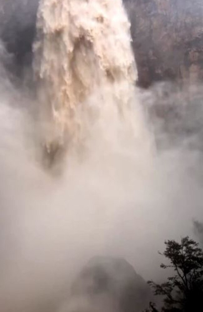 A raging Purling Brook falls. Photo: Reuben Nutt