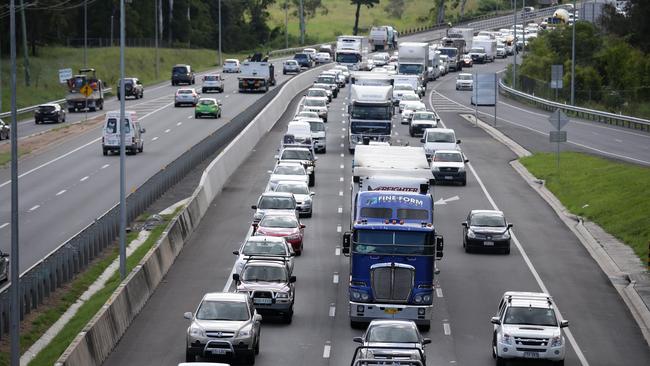 Congestion on the M1 at Robina. Picture: Adam Head