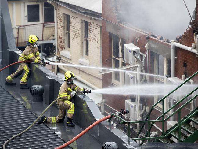 Brunswick Hotel fire, Hobart. Picture Chris Kidd