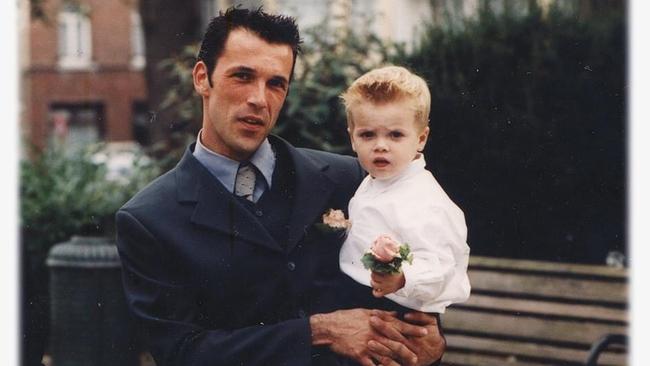 Laurent Hayez with Theo at age three.