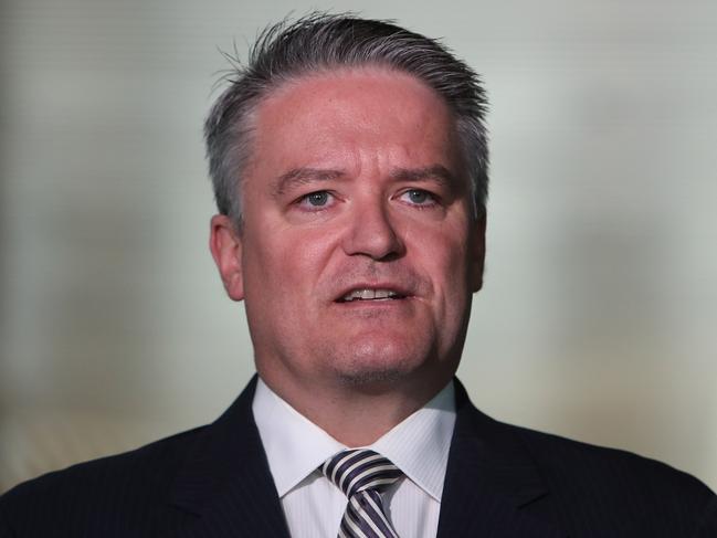 Senator Mathias Cormann at Parliament House in Canberra. Picture: Kym Smith