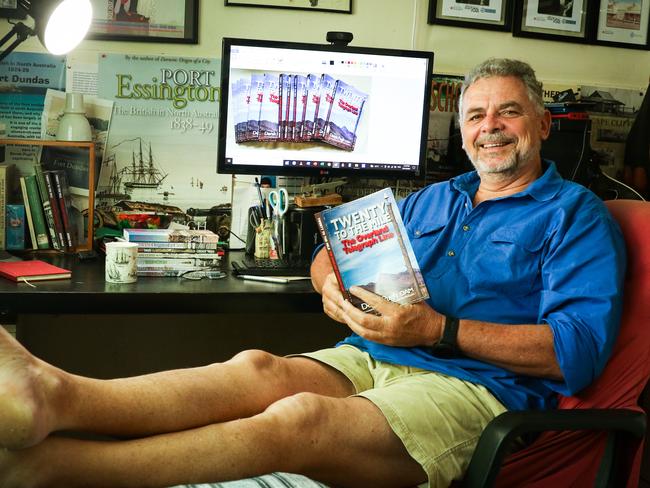 Darwin historical author, Derek Pugh has just completed a book on the Overland Telegraph Line. Picture: Glenn Campbell