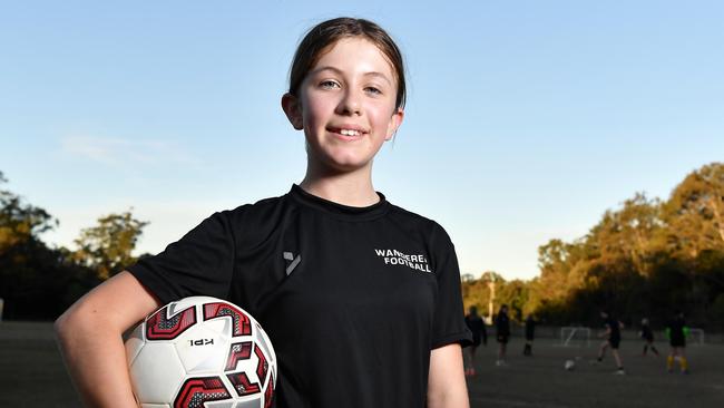 Sunshine Coast Wanderers Football player U12 girsl, Tyera Van Dam. Picture: Patrick Woods.