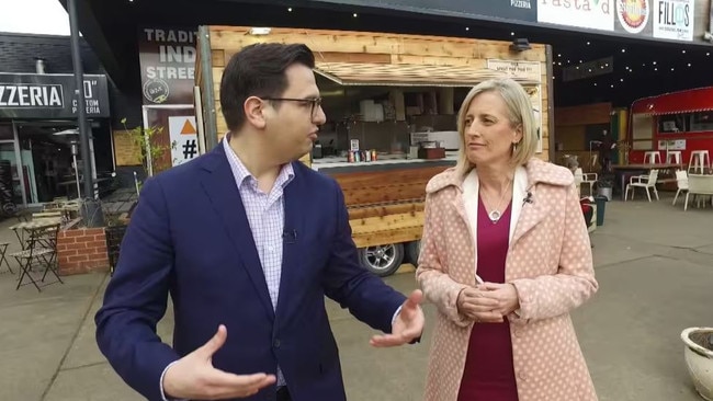 Katy Gallagher is pictured with David Sharaz in 2016 when he was a reporter with the SBS. Picture: Supplied