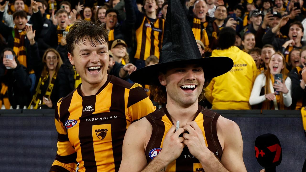 Hawthorn football boss Rob McCartney says Jack Ginnivan (left) and Nick Watson will hold another clinic. Picture: Michael Willson / Getty Images