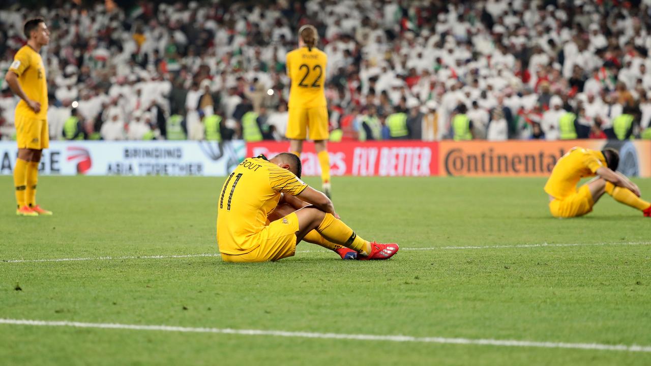 The Socceroos have been eliminated from the Asian Cup by hosts the UAE.