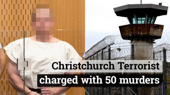 Christchurch terrorist charged with 50 murders