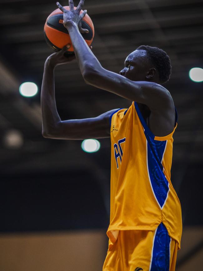 ACT big man Ajak Nyuon in action at the Basketball Australia Under-18 National Championships.